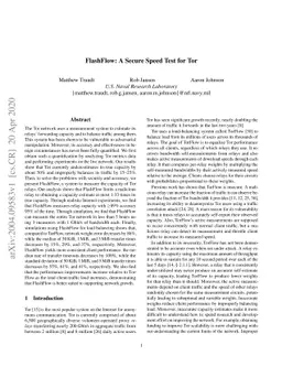 FlashFlow: A Secure Speed Test for Tor