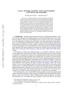 Causal network learning with non-invertible functional relationships