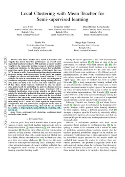 Local Clustering with Mean Teacher for Semi-supervised Learning
