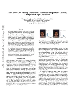 Facial Action Unit Intensity Estimation via Semantic Correspondence
  Learning with Dynamic Graph Convolution