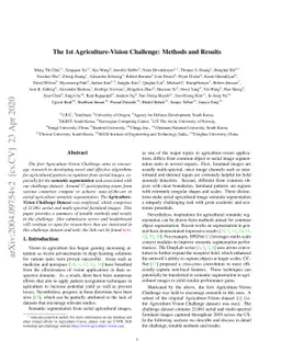 The 1st Agriculture-Vision Challenge: Methods and Results