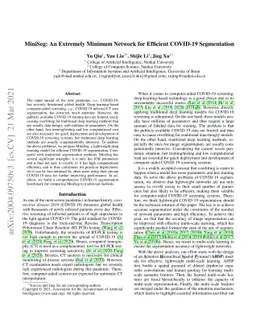 MiniSeg: An Extremely Minimum Network for Efficient COVID-19
  Segmentation