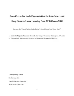 Deep Cerebellar Nuclei Segmentation via Semi-Supervised Deep
  Context-Aware Learning from 7T Diffusion MRI