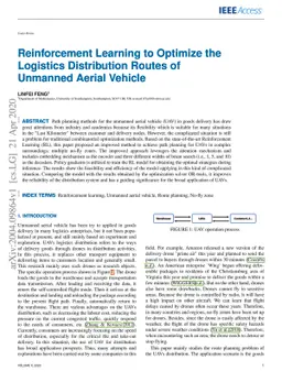 Reinforcement Learning to Optimize the Logistics Distribution Routes of
  Unmanned Aerial Vehicle