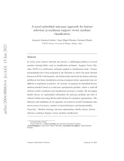 A novel embedded min-max approach for feature selection in nonlinear
  support vector machine classification
