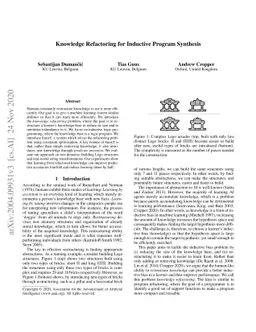 Knowledge Refactoring for Inductive Program Synthesis