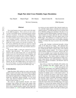 Single Pair Cross-Modality Super Resolution
