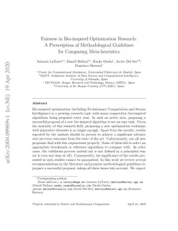Fairness in Bio-inspired Optimization Research: A Prescription of
  Methodological Guidelines for Comparing Meta-heuristics