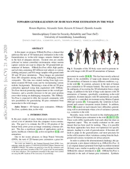 Towards Generalization of 3D Human Pose Estimation In The Wild