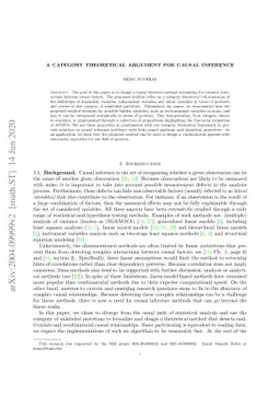 A category theoretical argument for causal inference