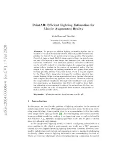 PointAR: Efficient Lighting Estimation for Mobile Augmented Reality