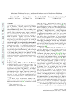 Optimal Bidding Strategy without Exploration in Real-time Bidding
