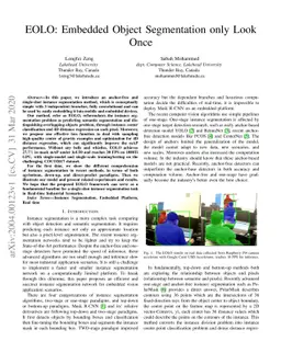 EOLO: Embedded Object Segmentation only Look Once