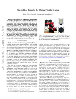 Sim-to-Real Transfer for Optical Tactile Sensing