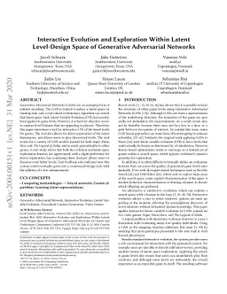 Interactive Evolution and Exploration Within Latent Level-Design Space
  of Generative Adversarial Networks