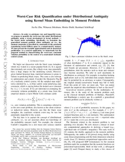 Worst-Case Risk Quantification under Distributional Ambiguity using
  Kernel Mean Embedding in Moment Problem