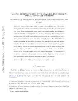 Moving-Resting Process with Measurement Error in Animal Movement
  Modeling