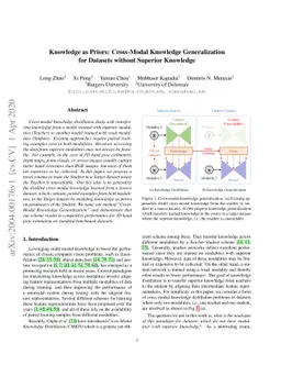 Knowledge as Priors: Cross-Modal Knowledge Generalization for Datasets
  without Superior Knowledge