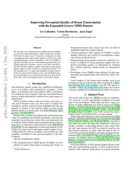 Improving Perceptual Quality of Drum Transcription with the Expanded
  Groove MIDI Dataset