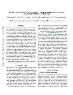 Semi-Supervised Cervical Dysplasia Classification With Learnable Graph
  Convolutional Network