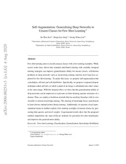 Self-Augmentation: Generalizing Deep Networks to Unseen Classes for
  Few-Shot Learning