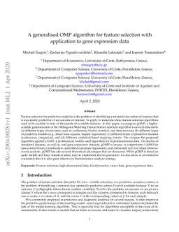 A generalised OMP algorithm for feature selection with application to
  gene expression data