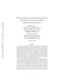 Self-adaptation in non-Elitist Evolutionary Algorithms on Discrete
  Problems with Unknown Structure