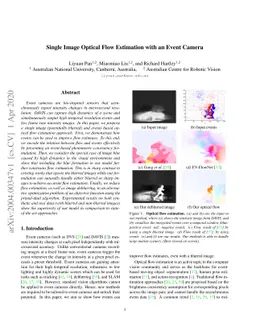 Single Image Optical Flow Estimation with an Event Camera