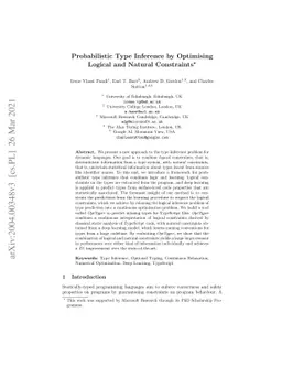 OptTyper: Probabilistic Type Inference by Optimising Logical and Natural
  Constraints