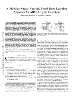 A Modular Neural Network Based Deep Learning Approach for MIMO Signal
  Detection