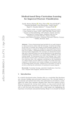 Medical-based Deep Curriculum Learning for Improved Fracture
  Classification