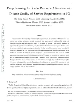 Deep Learning for Radio Resource Allocation with Diverse
  Quality-of-Service Requirements in 5G