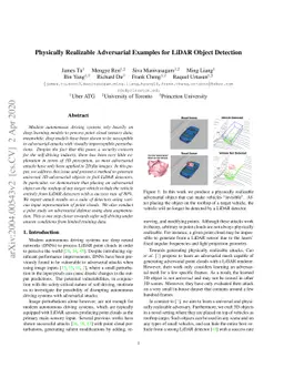 Physically Realizable Adversarial Examples for LiDAR Object Detection