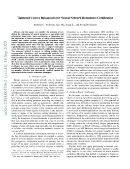 Tightened Convex Relaxations for Neural Network Robustness Certification