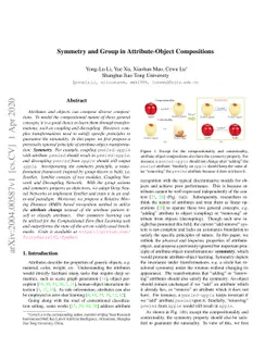 Symmetry and Group in Attribute-Object Compositions