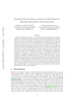 Parallel Predictive Entropy Search for Multi-objective Bayesian
  Optimization with Constraints