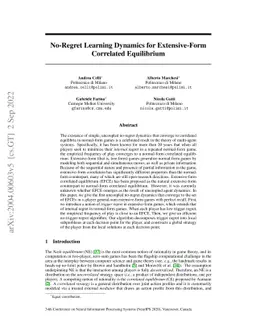 No-Regret Learning Dynamics for Extensive-Form Correlated Equilibrium