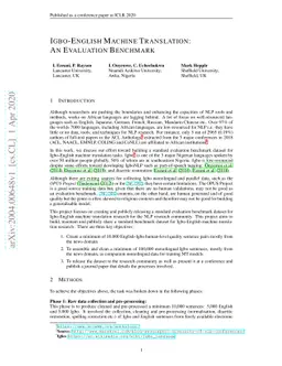 Igbo-English Machine Translation: An Evaluation Benchmark