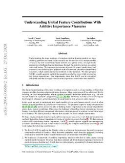 Understanding Global Feature Contributions With Additive Importance
  Measures