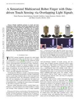 A Sensorized Multicurved Robot Finger with Data-driven Touch Sensing via
  Overlapping Light Signals