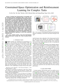 Constrained-Space Optimization and Reinforcement Learning for Complex
  Tasks