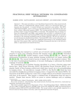 Fractional Deep Neural Network via Constrained Optimization