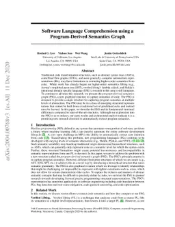 Software Language Comprehension using a Program-Derived Semantics Graph