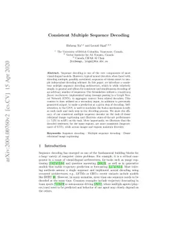 Consistent Multiple Sequence Decoding