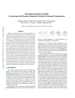 Alleviating Semantic-level Shift: A Semi-supervised Domain Adaptation
  Method for Semantic Segmentation