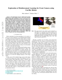 Exploration of Reinforcement Learning for Event Camera using Car-like
  Robots