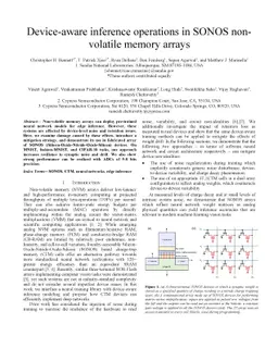 Device-aware inference operations in SONOS nonvolatile memory arrays