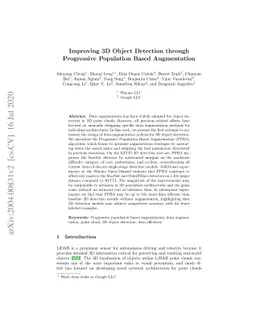 Improving 3D Object Detection through Progressive Population Based
  Augmentation