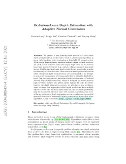 Occlusion-Aware Depth Estimation with Adaptive Normal Constraints