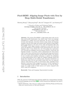 Pixel-BERT: Aligning Image Pixels with Text by Deep Multi-Modal
  Transformers